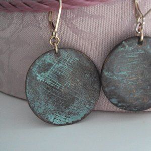 Turquoise and copper earrings
